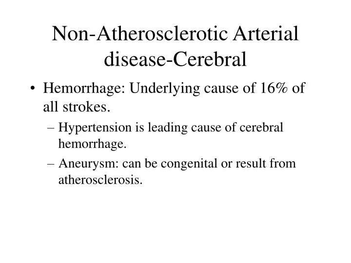 non atherosclerotic arterial disease cerebral