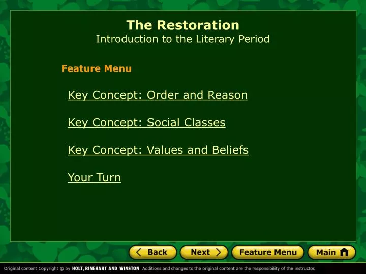 the restoration introduction to the literary period