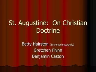 St. Augustine: On Christian Doctrine