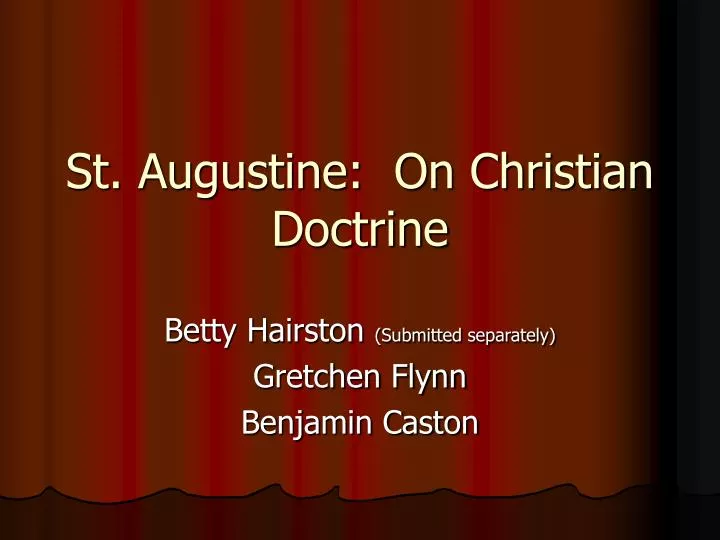 st augustine on christian doctrine