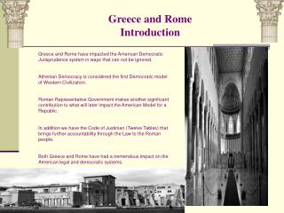 Greece and Rome Introduction