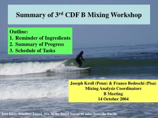 Summary of 3 rd CDF B Mixing Workshop