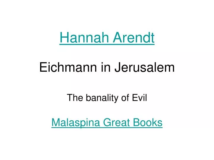 eichmann in jerusalem