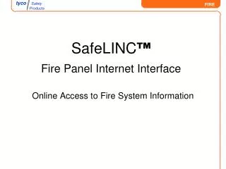 Online Access to Fire System Information