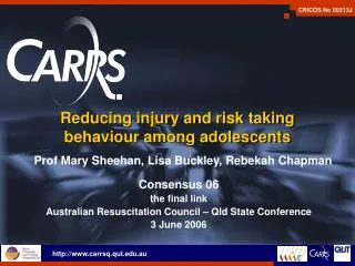 Reducing injury and risk taking behaviour among adolescents