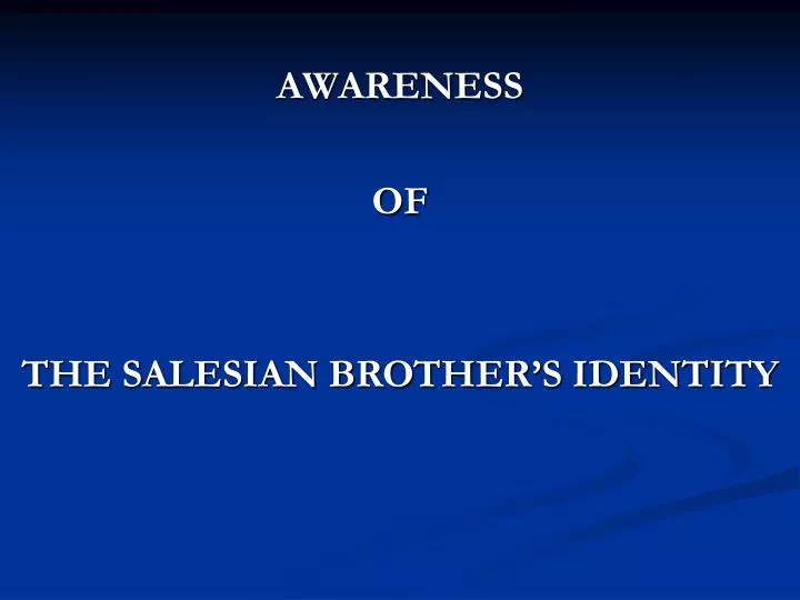 awareness of the salesian brother s identity