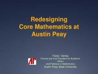 Redesigning Core Mathematics at Austin Peay
