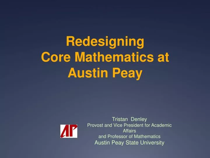 redesigning core mathematics at austin peay