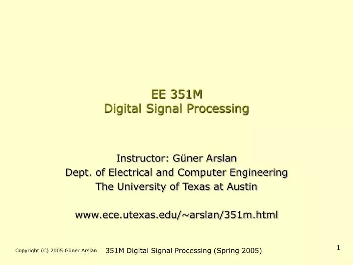 ee 351m digital signal processing