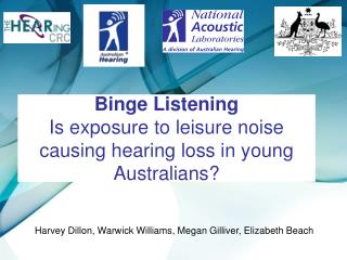 Binge Listening Is exposure to leisure noise causing hearing loss in young Australians?