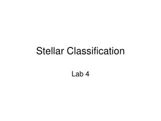 Stellar Classification
