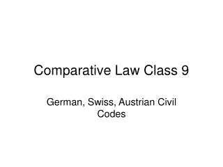 Comparative Law Class 9