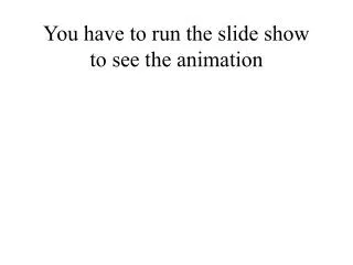 You have to run the slide show to see the animation
