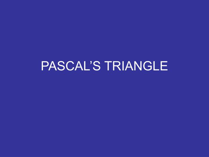 pascal s triangle