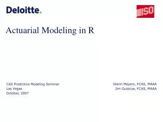 Actuarial Modeling in R