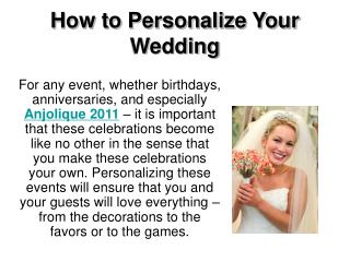 How to Personalize Your Wedding