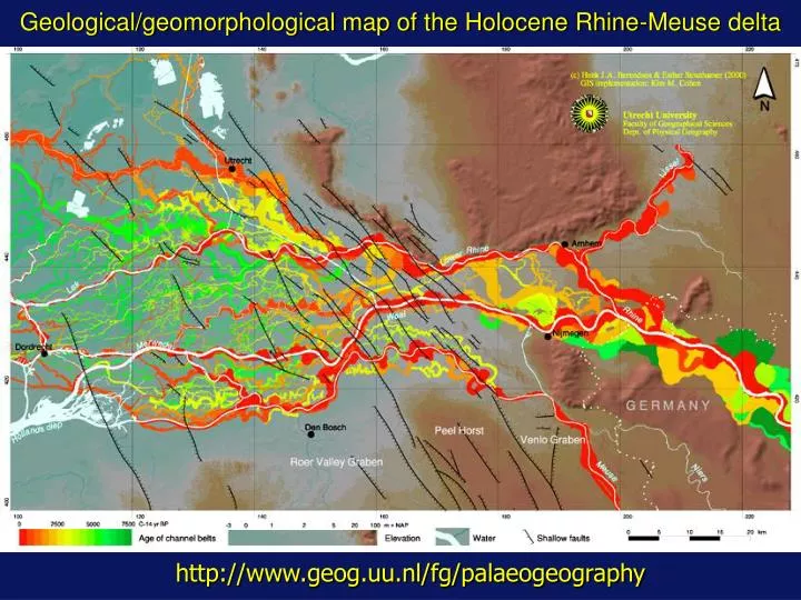 geological geomorphological map of the holocene rhine meuse delta