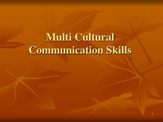 Multi Cultural Communication Skills