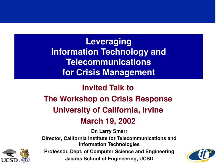 leveraging information technology and telecommunications for crisis management