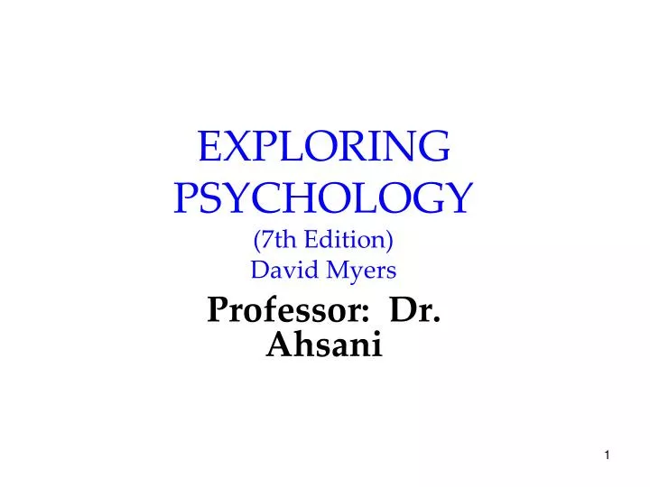 exploring psychology 7th edition david myers