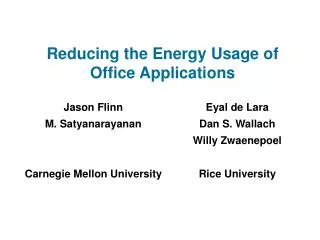 Reducing the Energy Usage of Office Applications