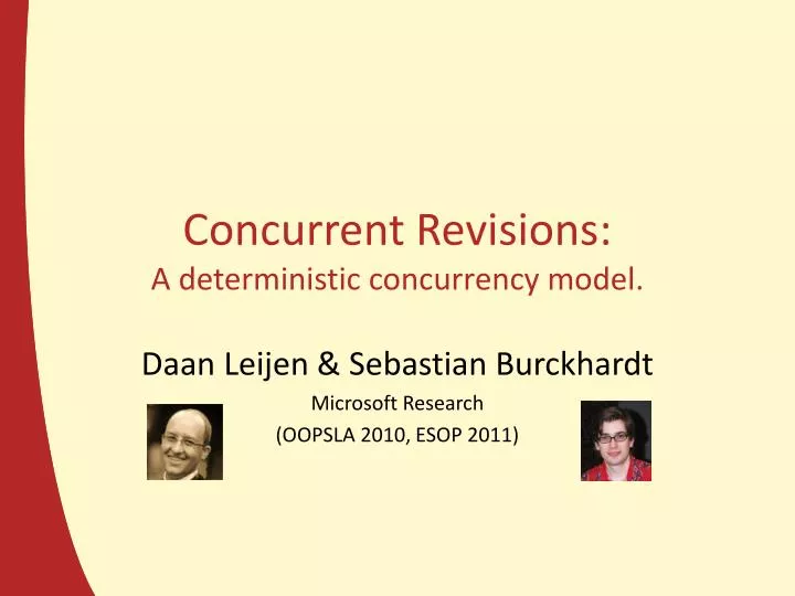 concurrent revisions a deterministic concurrency model