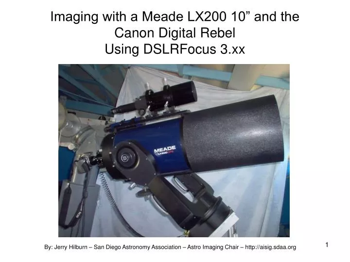 imaging with a meade lx200 10 and the canon digital rebel using dslrfocus 3 xx
