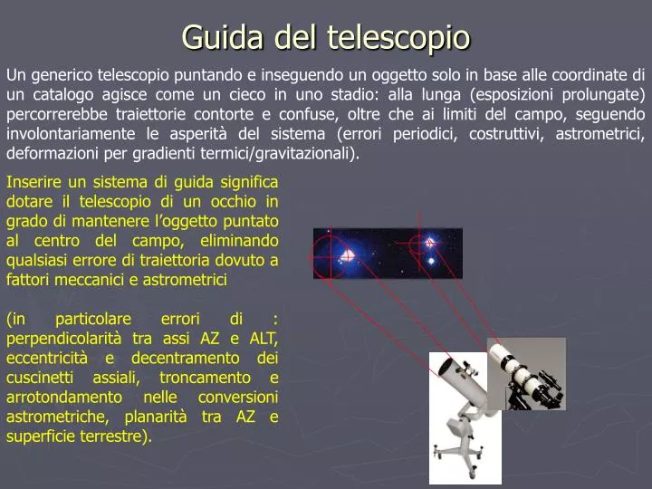 guida del telescopio