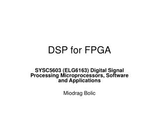 DSP for FPGA