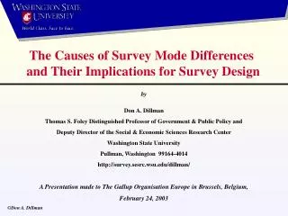 The Causes of Survey Mode Differences and Their Implications for Survey Design