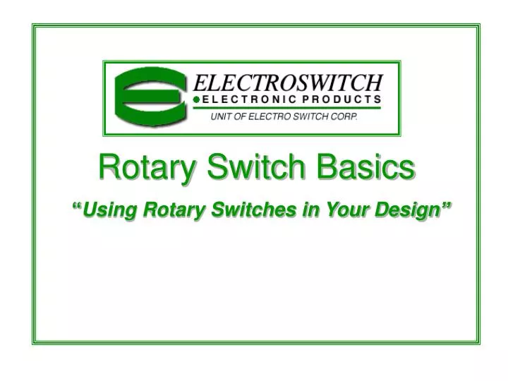 rotary switch basics using rotary switches in your design