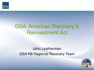 GSA: American Recovery &amp; Reinvestment Act