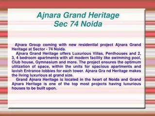 Grand Heritage,Ajnara Grand Heritage,Grand Ajnara Heritage S