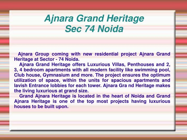 ajnara grand heritage sec 74 noida