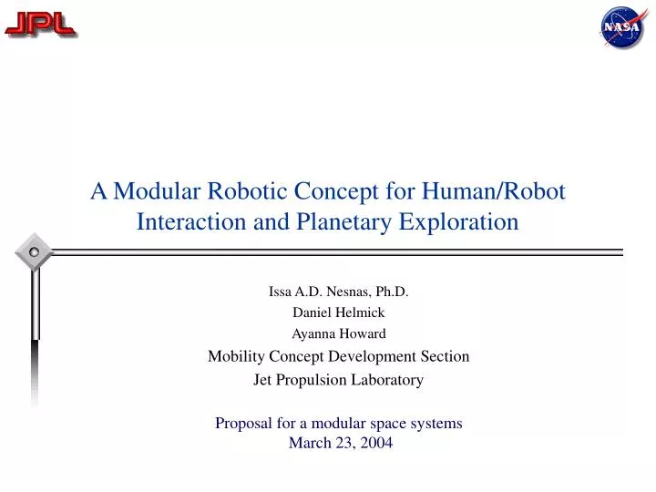 a modular robotic concept for human robot interaction and planetary exploration