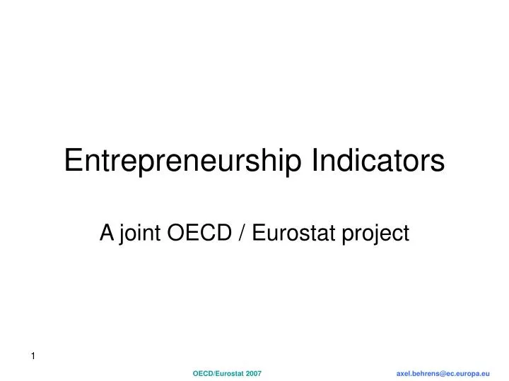 entrepreneurship indicators