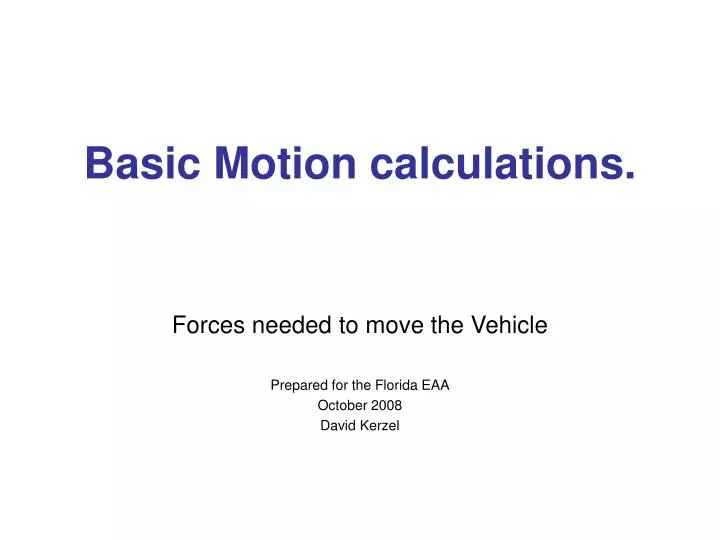 basic motion calculations