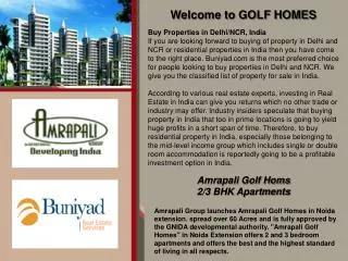 Amrapali Golf Homes Noida @ Toll Free-1800-103-4500