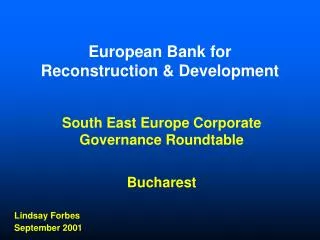 European Bank for Reconstruction &amp; Development