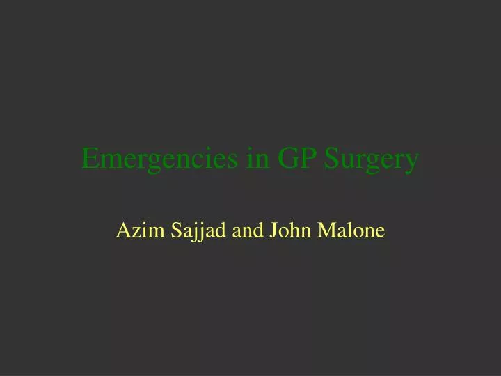emergencies in gp surgery
