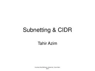 Subnetting &amp; CIDR