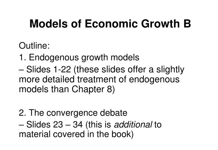 models of economic growth b