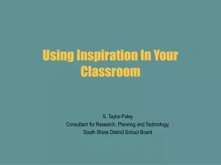 Using Inspiration In Your Classroom