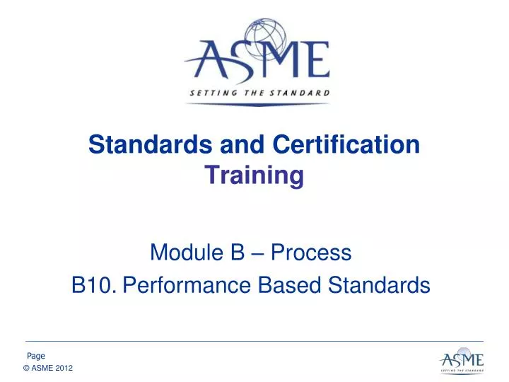 standards and certification training