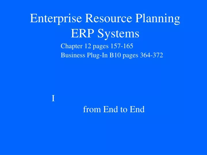 enterprise resource planning erp systems