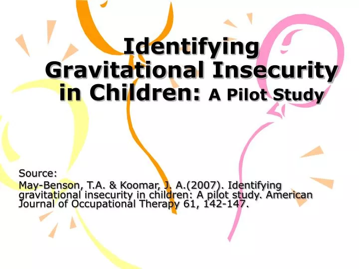 identifying gravitational insecurity in children a pilot study