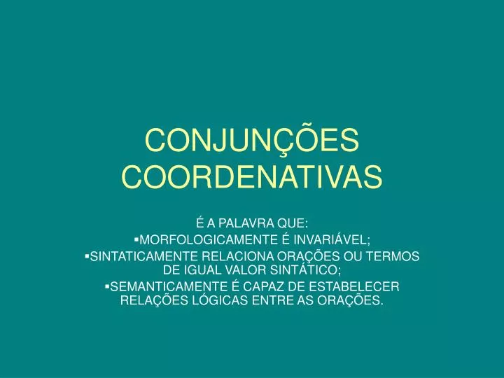 conjun es coordenativas