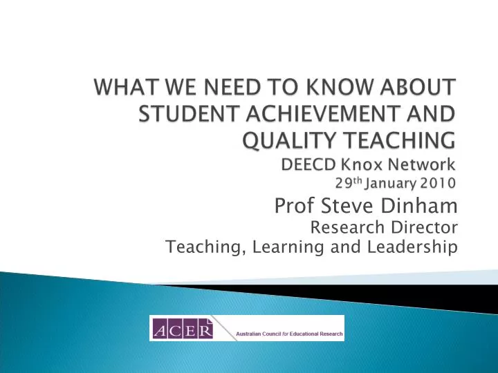 prof steve dinham research director teaching learning and leadership