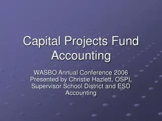 Capital Projects Fund Accounting