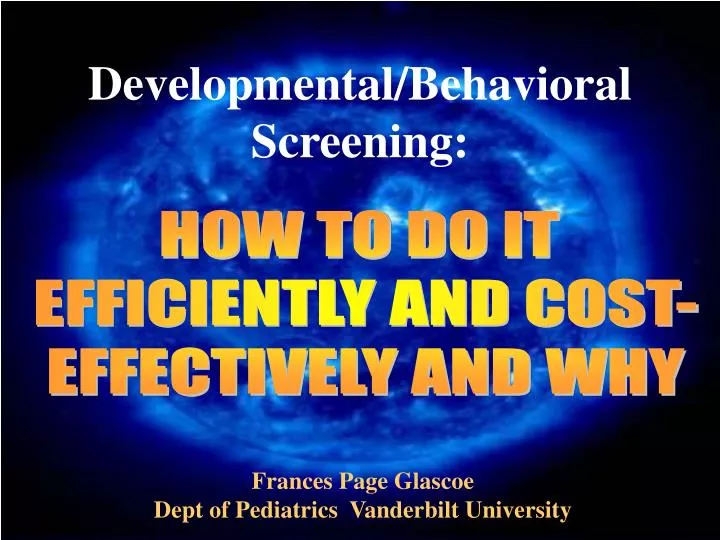 developmental behavioral screening